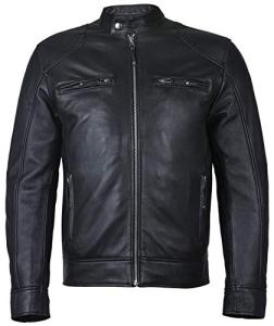 Charlie London Men's Brown Leather Cafe Racer Jacket