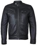 Charlie London Men's Brown Leather Cafe Racer Jacket