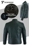 Men's Black Sheepskin Biker Jacket - XL