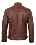 Men's Quilted Real Lambskin Leather Biker Jacket