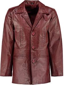 Charlie LONDON Men's Wine Red Leather Jacket