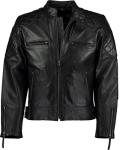 David Beckham Black Leather Biker Jacket for Men