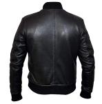 Charlie London Slim Fit Leather Bomber Jacket