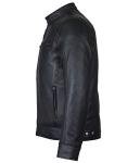 Men's Slim Fit Brown Leather Cafe Racer Jacket