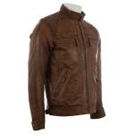 Men's Real Leather Crosshatch Fashion Jacket, 6XL