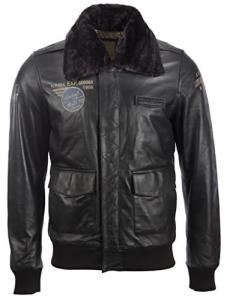 Men's Super-Soft Leather Aviator Bomber Jacket 4XL