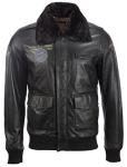 Men's Super-Soft Leather Aviator Bomber Jacket 4XL