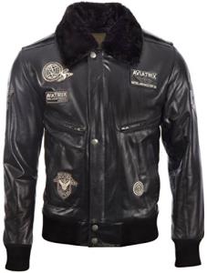 Men's Buffalo Leather Aviator Bomber Jacket