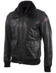 Men's Super-Soft Leather Aviator Bomber Jacket 4XL