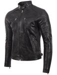 Super Soft Black Leather Fashion Jacket for Men