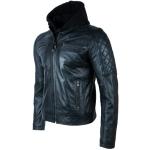 Men's Vintage Leather Biker Jacket with Hood