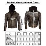 Men's Vintage Leather Biker Jacket with Hood