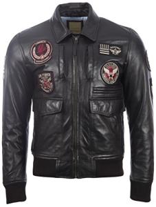 Men's Soft Leather Pilot Fashion Jacket - Black