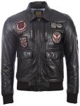 Men's Soft Leather Pilot Fashion Jacket - Black