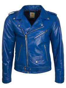 Men's Belted Biker Jacket in Leather