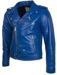Men's Belted Biker Jacket in Leather