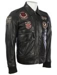 Men's Soft Leather Pilot Fashion Jacket - Black