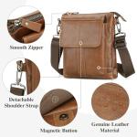 Stylish Brown Leather Crossbody Bag for Men