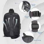 Men's Waterproof Crossbody Sling Bag with USB Port