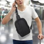 Men's Waterproof Crossbody Sling Bag with USB Port