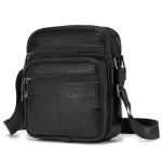 Men's Genuine Leather Crossbody Sling Bag in Black