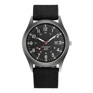 Men's Black Minimalist Military Quartz Watch