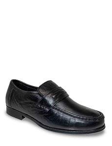 Men's Black Leather Slip-On Moccasin Shoes – Size 11