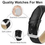 Stylish 39MM Men's Chronograph Leather Watch