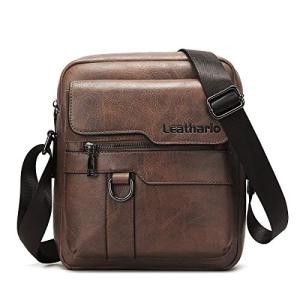 Leathario Men's Vegan Leather Crossbody Messenger Bag