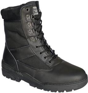 Black Leather Combat Boots - Savage Island, Size 10