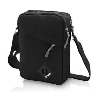 Men's Nylon Crossbody Sling Bag - Black