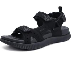 Men's Orthopedic Leather Hiking Sandals, Size 10 Black