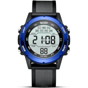 Men's Waterproof Digital Sports Watch with LED