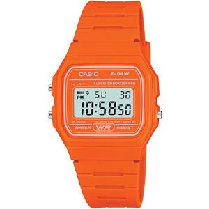 Casio 37mm Digital Watch with Orange Rubber Strap
