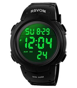 RSVOM Men's Waterproof Sport Watch with LED Backlight