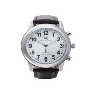 Men's Radio Controlled Talking Watch with Leather Strap