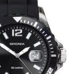 Sekonda Men's 44mm Black Silicone Strap Watch