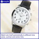 Men's Radio Controlled Talking Watch with Leather Strap
