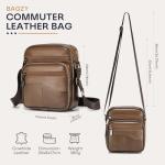 Men's Brown Leather Messenger Shoulder Bag