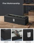Sleek Watch Box with 6 Slots and Glass Lid