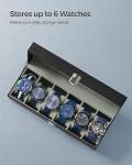 Sleek Watch Box with 6 Slots and Glass Lid