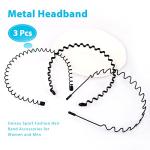 3-Pack Unisex Metal Hairband Set