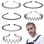KELUBATU Men's Non-Slip Sports Hair Bands (6 Pcs)