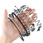 Black Non-Slip Metal Headbands for Men (6 Pack)