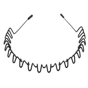 Non-Slip Black Metal Headband for Men and Women