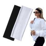 2-Pack Stretchy Black and White Headbands for All