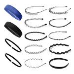 14 Pcs Black Metal Hair Bands Set