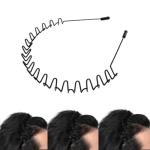 Non-Slip Black Metal Headband for Men and Women