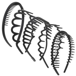 5-Pack Non-Slip Wavy Teeth Headbands for All