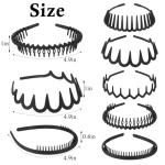 5-Pack Non-Slip Wavy Teeth Headbands for All